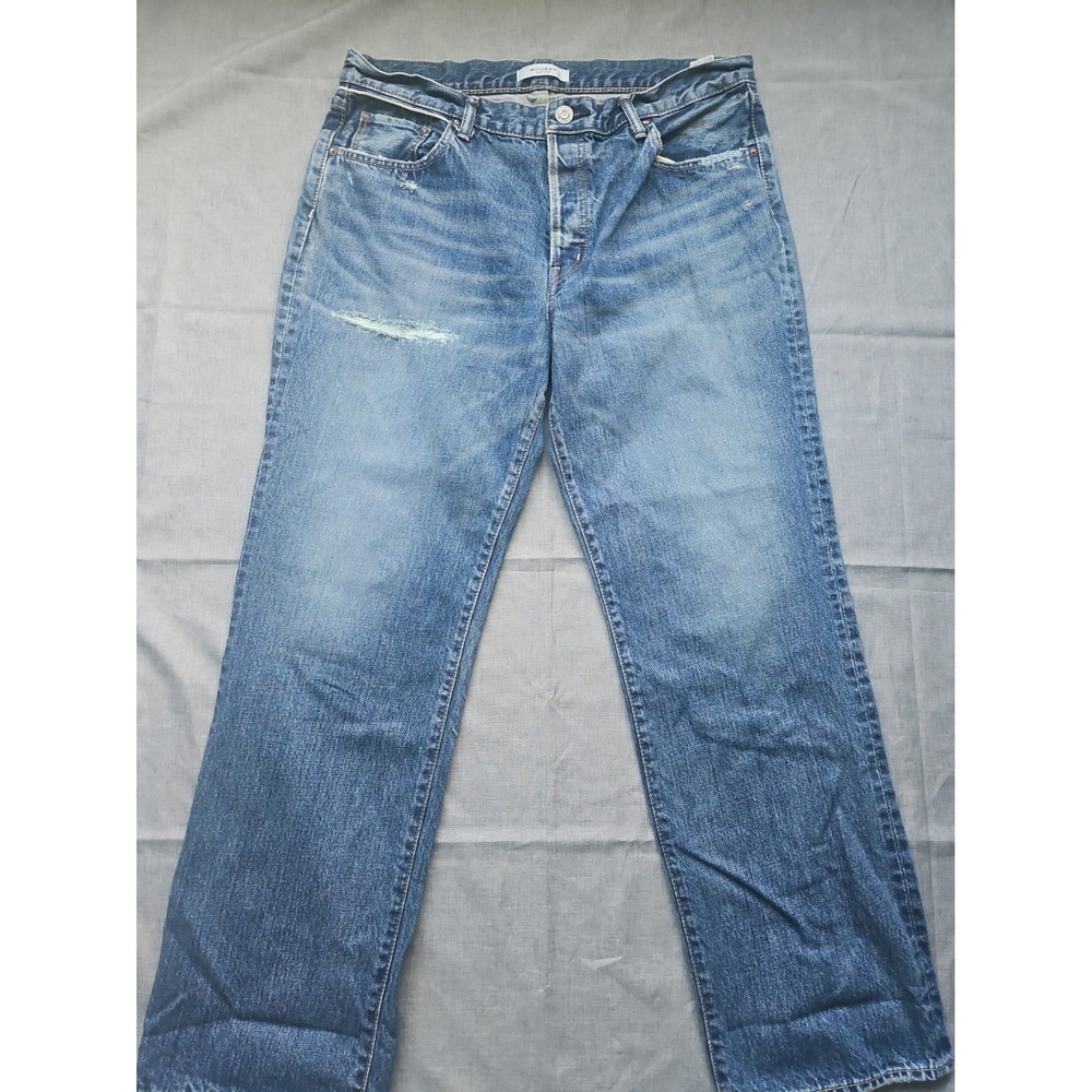 Moussy Vintage Straight Leg Howa Jeans in Blue Women 31 Made Japan $370 - Picture 1 of 16